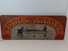 George Nathan Vintage Wooden Sign POOL PARLOUR Bar wall decor 28"x 11"