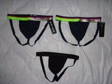 LOT OF 3 PAPI MENS UNDERWEAR JOCKSTRAPS COLOR NAVY BLUE AND BLACK SIZE LARGE L