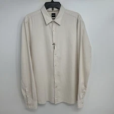 NWT Hugo Boss Roan Kent Slim Fit Dress Shirt Men's L Beige