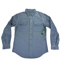 POLO COUNTRY RALPH LAUREN Blue "Worn Look" Workshirt Shirt NEW MSRP 228 Small