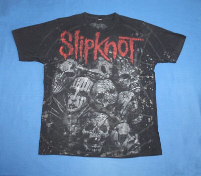 Y2K 2008 Slipknot Shirt Heavy Metal Band Full Printed Men's Tee