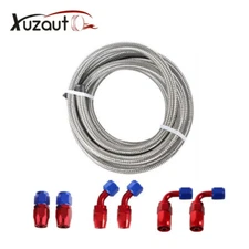 Stainless Steel Braided 4/6//8/10AN CPE Fuel/Oil/Gas Hose Line & Fittings Kit