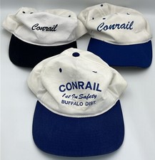 Vintage Lot Of 3 Conrail Railroad SnapBack Ha...