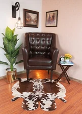 Real Cow Hide Rug 3x4 ft Small Cowhide Brown & White Cow Print Rug Animal Hide