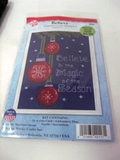 Design Works Christmas Ornaments BELIEVE Counted Cross Stitch Kit 5" x 7"