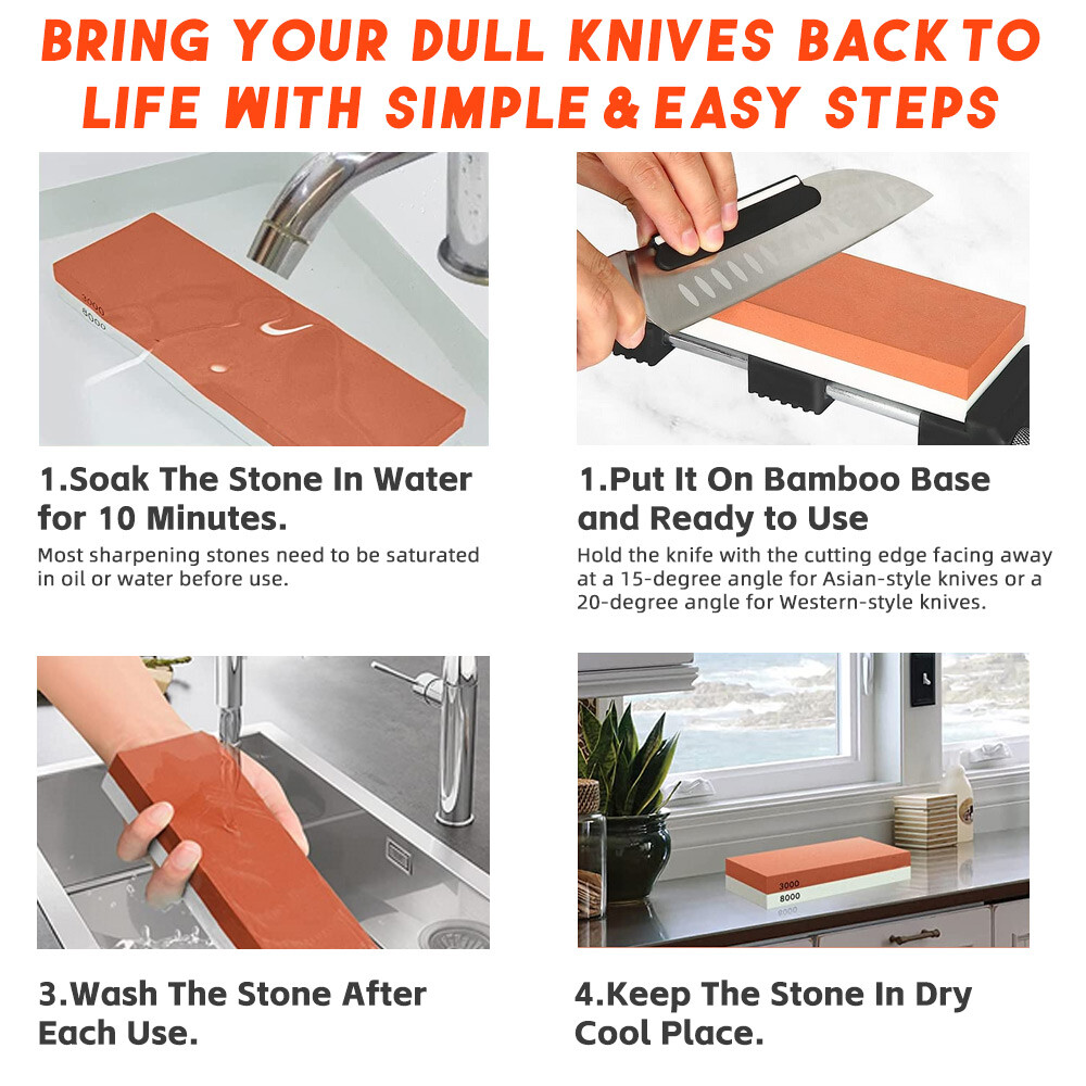 Whetstone Water Sharpening Stone Kit Knife Sharpener Stone Water Wet