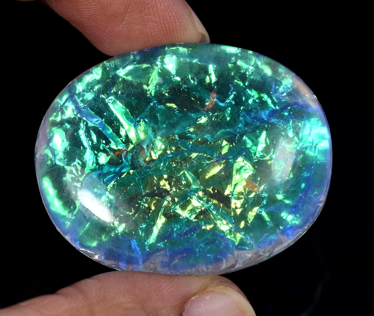 Ct Natural Gilson White Opal Doublet Welo Fire Splash Loose