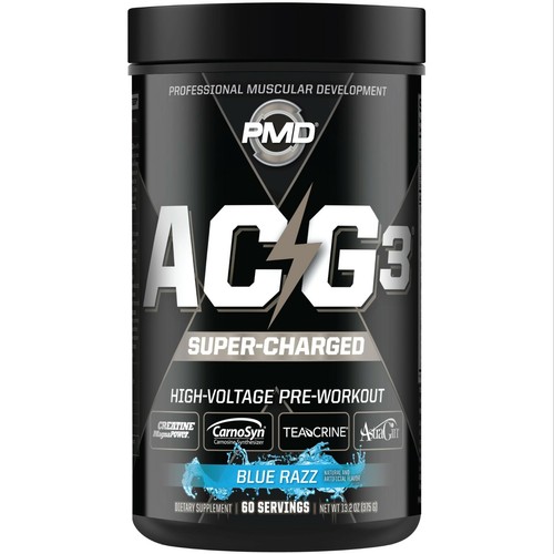 ACG3 Supercharged Pre Workout High Energy Blue Razz (60 Servings