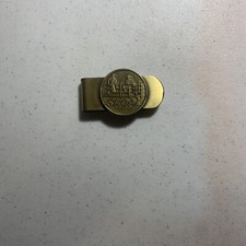 Vintage Skoal Money Clip Dip Chewing Tobacco Brass Western Cowboy Metal