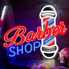 Barber Shop Neon Sign Barber LED Neon Lights for Hair Salon Decor Dimmable