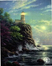 Postcard Thomas Kinkade Split Rock Light Dealer Promotional