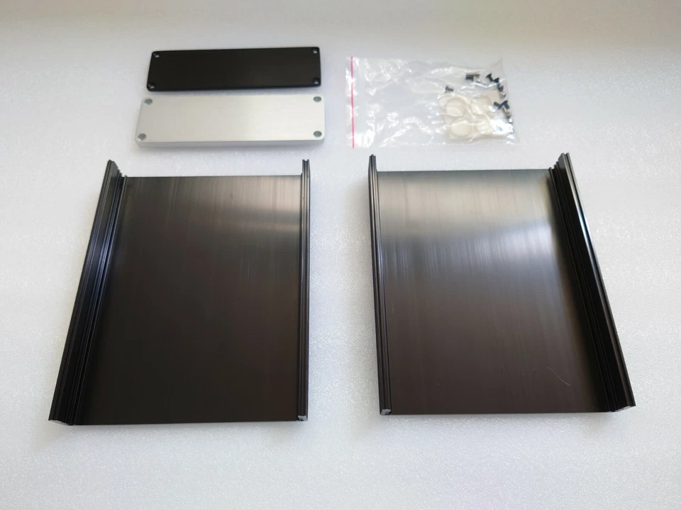 Carcasa de metal cepillado de aluminio / Estuche Mini AMP / Caja de preamplificador / Chasis PSU Foto 4 de 4