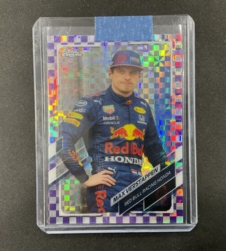 2021 Topps Chrome F1 Max Verstappen #55 Checker Flag Prizm Purple Refractor /199