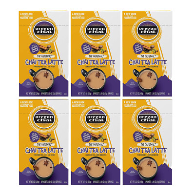 Oregon Chai Original Dry Chai Latte Mix 8 Count Pack of 6