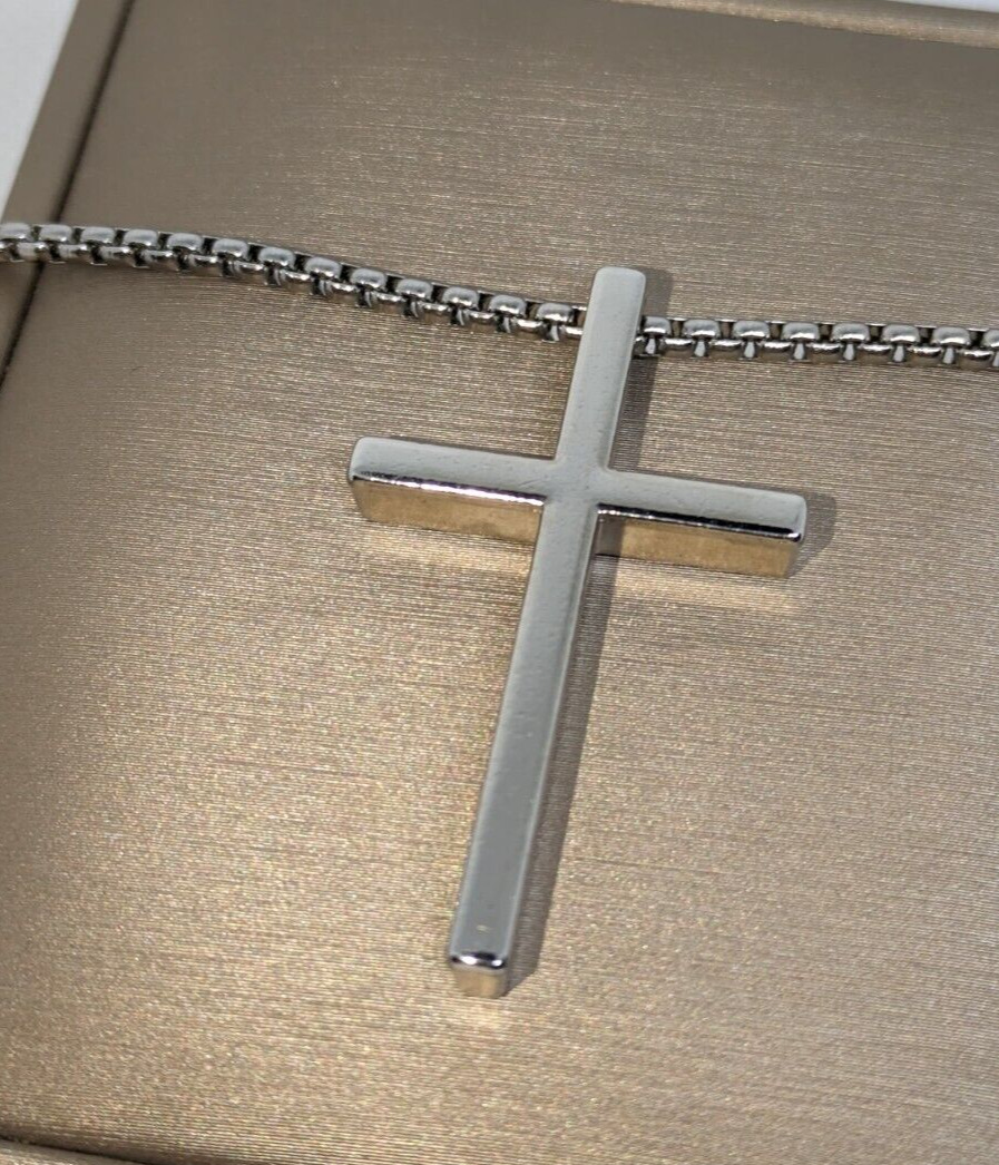 Halskette Kreuz Anhänger Silber Jesus Damen Herren Edelstahl 316L