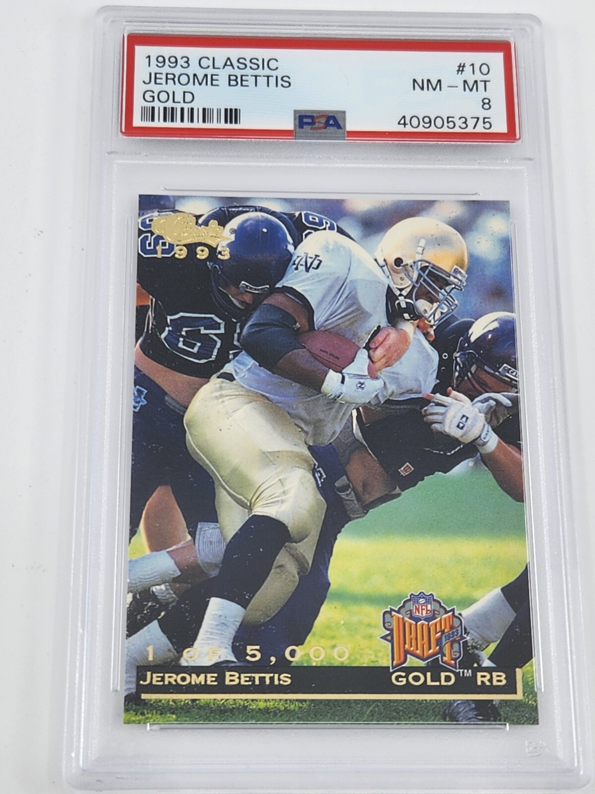 1993 Classic JEROME BETTIS PSA 8 Gold Parallel LOW POP of 3 Rookie Notre Dame RC