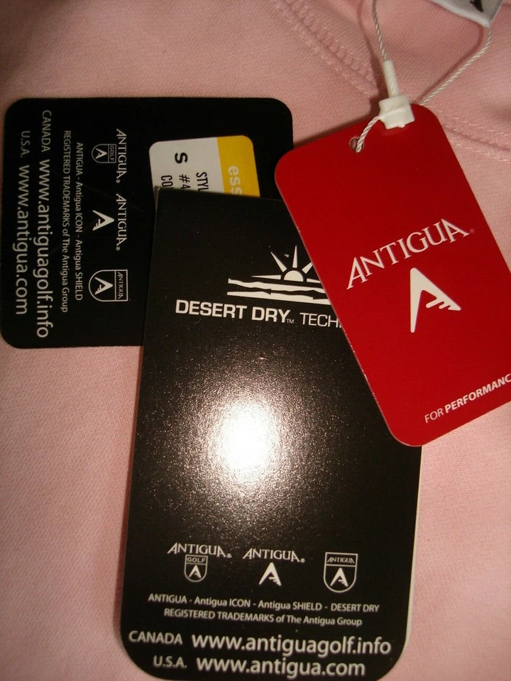 NUEVO ANTIGUA DESIERTO SECO ROSA ALGODÓN/POLIÉSTER/SPANDEX MUJER L/S FALSO CUELLO ALTO TALLA S Foto 2 de 4