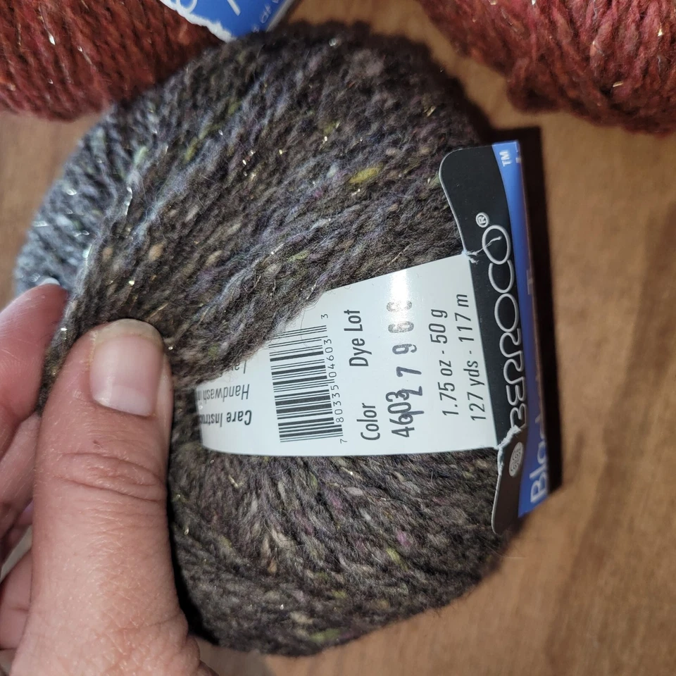 Berroco Blackstone Tweed Metalizado Lana Mohair Mezcla de Angora Mediano Tamaño 4 Lote de 3 Foto 3 de 4