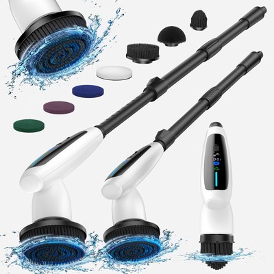 Electric Spin Scrubber Cordless Cleaning Shower Brush Bathroom Cleaner Brush ...