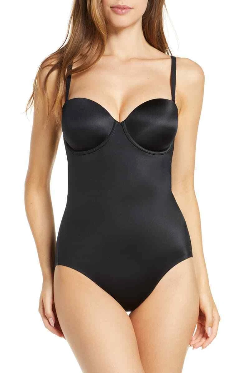 NWOT Spanx 10205R Under Wire Bodysuit with snaps Black Size L