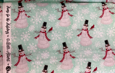 3 WISHES - HOME FOR THE HOLIDAYS #18103 TURQUOISE-SNOWMAN BY BETH ALBERT- BTY