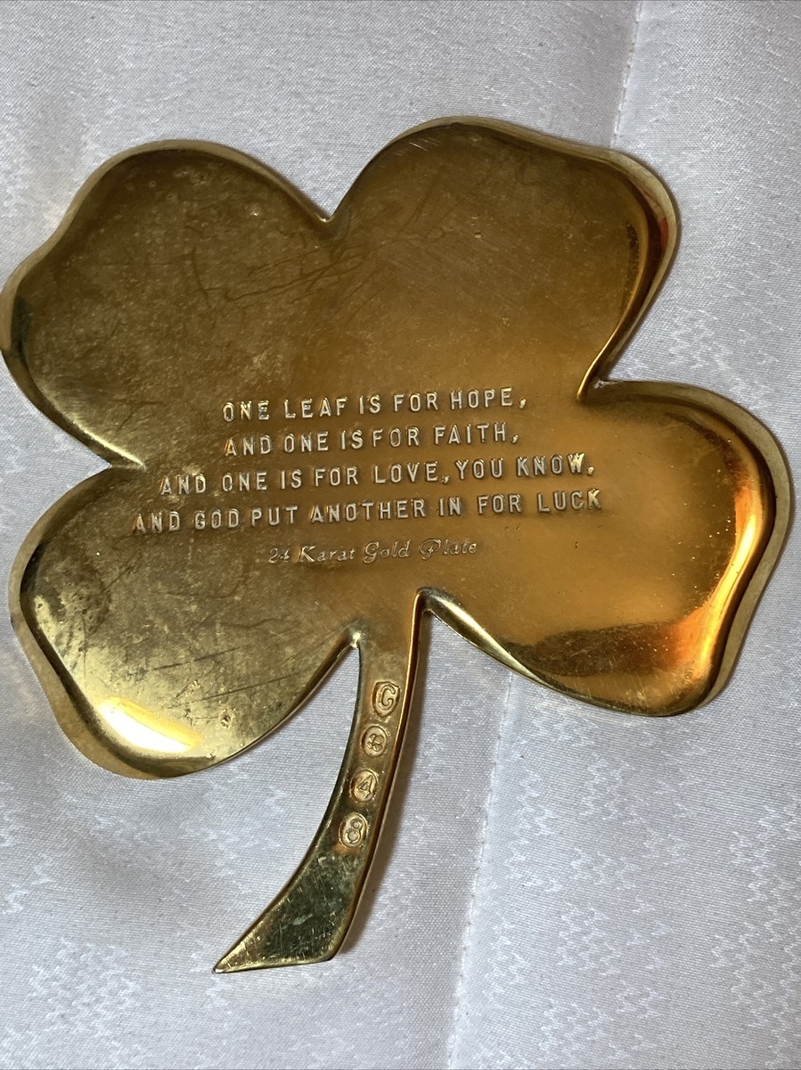 Vintage 1984 24k Gold Plated Gerity 4 Leaf Clover
