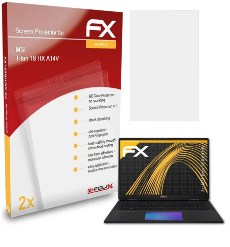 atFoliX 2x Screen Protection Film for MSI Titan 18 HX A14V matt&shockproof