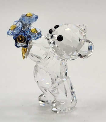 Swarovski Crystal KRIS BEAR FORGET ME NOT 5427993 Blue Flowers