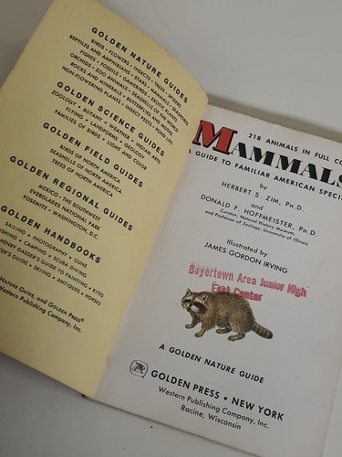 Vintage Mammals A Golden Guide Book Small Paperback 1955 Full Color Illustrated - Imagen 2 de 6