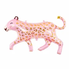 Pink Leopard Foil Helium Balloon | 1st Birthday Party Girls Animal Decorations