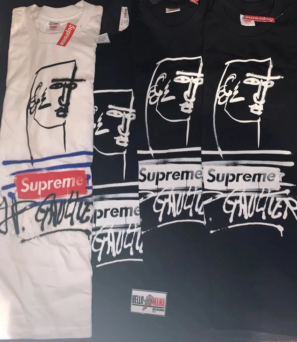 TEE BOGO SUPREME x Jean Paul Gaultier [[ blanc/noir   l en main livraison gratuite