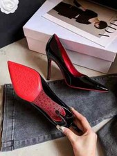 High Heels Women's Slim Heels Stunning Wedding Shoes Black Pointed Single Shoes