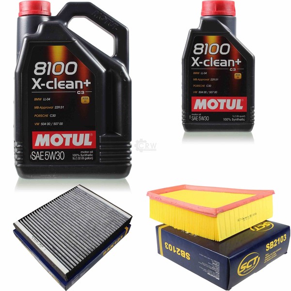 6L Inspektionspaket Motul 8100 X-Clean+ 5W-30 FüR Seat Ibiza Iii 1.4 16V 1.9-image