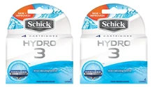 Schick Hydro 3 Refill Razor Blade Cartridges, 8 Count BNIB