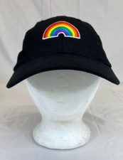 Rainbow Baseball Cap Strapback Hat Black Base Embroidered Logo Adjustable