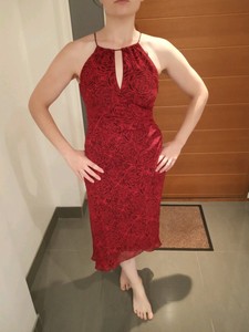 burgundy midi dress uk