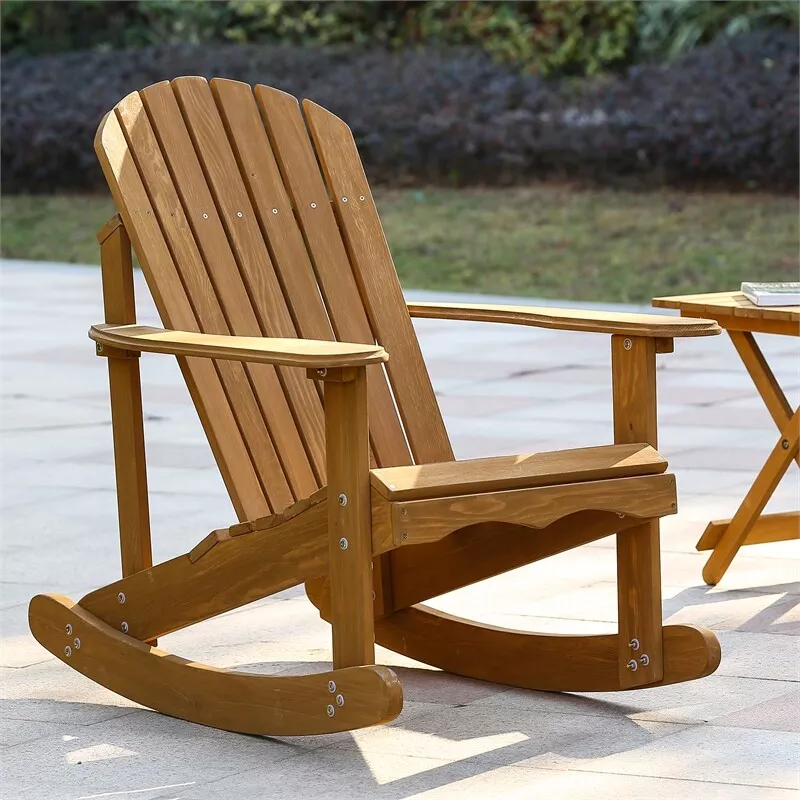 Luxen Home Hemlock Adirondack Rocker