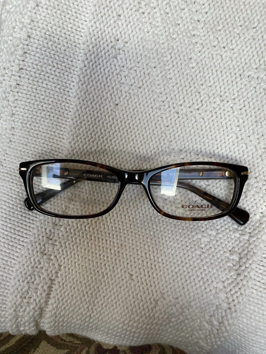 Coach Rectangular Black Tortoise Gold Eyeglasses Eyeglass Glasses Frames