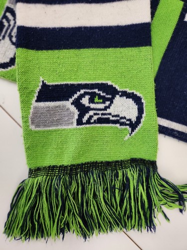 Sciarpa sci Seattle Seahawks invernale collo caldo NFL calcio maglia frangia verde/blu - Foto 3 di 4
