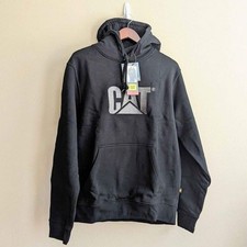 New Caterpillar CAT Sweatshirt Hoodie Heavyweight Black Adult Medium