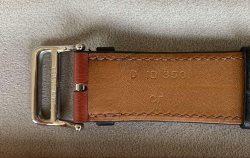 Apple Watch Hermès Leather Band Orange Gray 44mm France Made Unisex Strap - 第 4/6 張圖片
