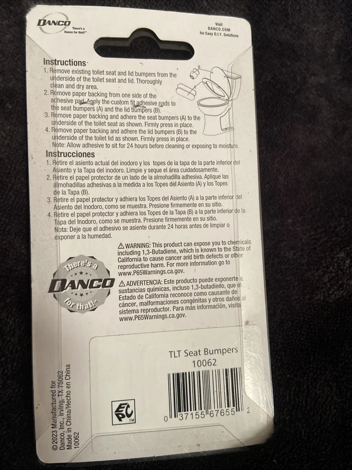 Dos parachoques universales de asiento de inodoro Danco Foto 2 de 2