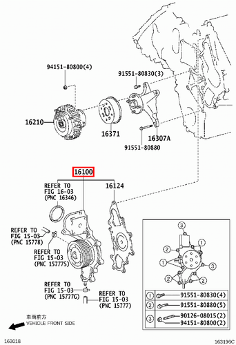 Genuine Toyota LandCruiser VDJ79 VDJ78 VDJ76 VDJ200 1VD 4.5 Diesel V8 Water Pump - Picture 7 of 7