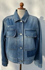 Closed Made in Italy blau Boxy-Cut distressed große Taschen S NP 350