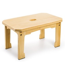 Bamboo Step Stool, Sturdy Bedside Step Stool with Non-Slip Feet Pads for Kids...