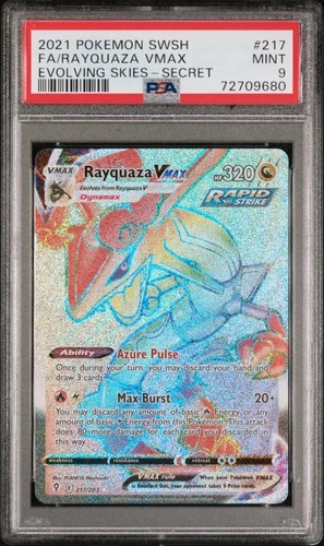 2021 POKEMON SWORD & SHIELD EVOLVING SKIES SECRET FULL ART/RAYQUAZA VMAX PSA 9