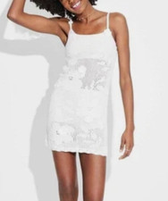 NEW Wild Fable Women's Rosette Mini Sweater Dress White Size XS