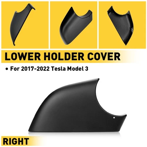 For 2017-2022 Tesla Model 3 Right Door Side View Mirror Lower Cover Holder Black