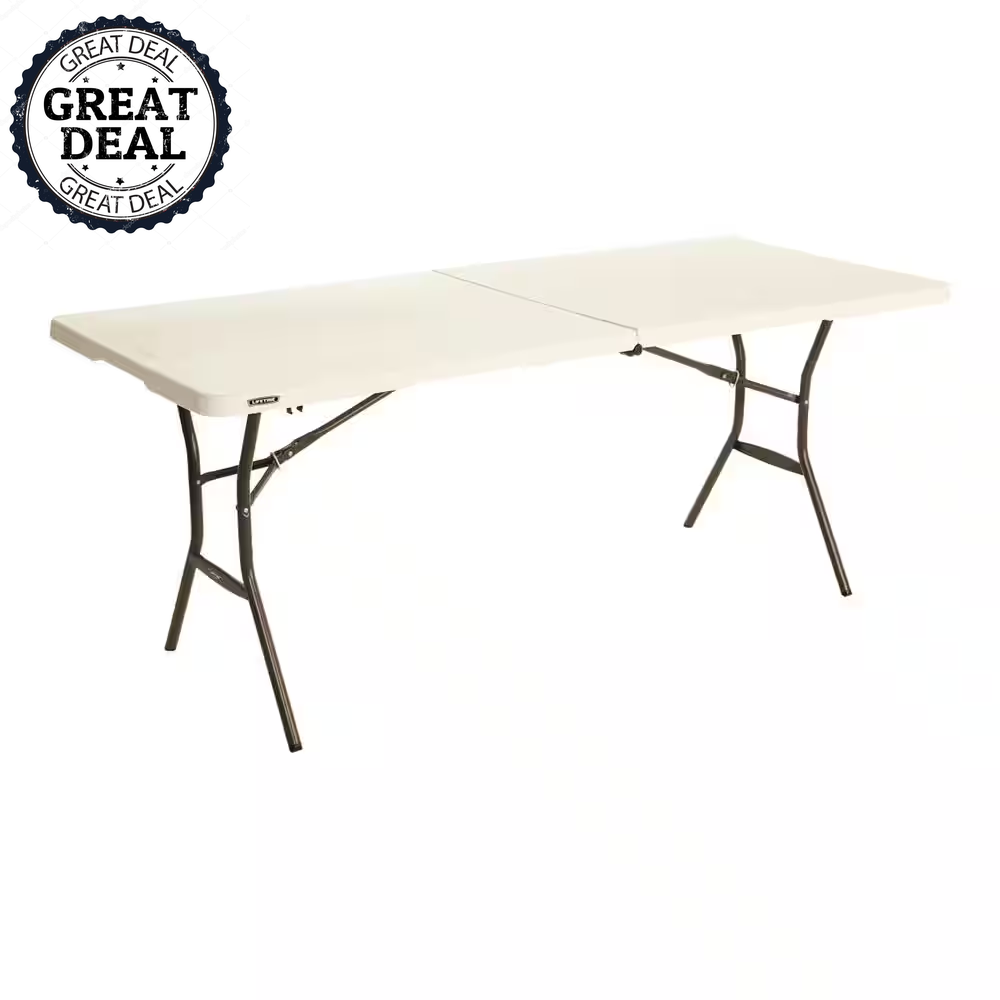 Lifetime 6ft Heavy Duty Folding Table for Camping Party Home Office Plastic Top