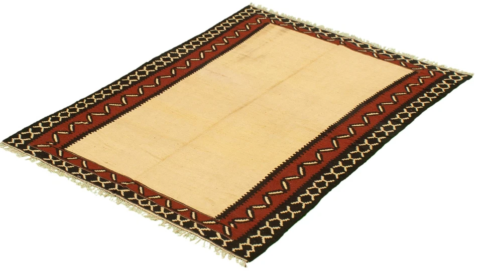 Alfombra tradicional vintage tejida a mano alfombra Kilim de lana de 4'7" x 6'8" Foto 4 de 4